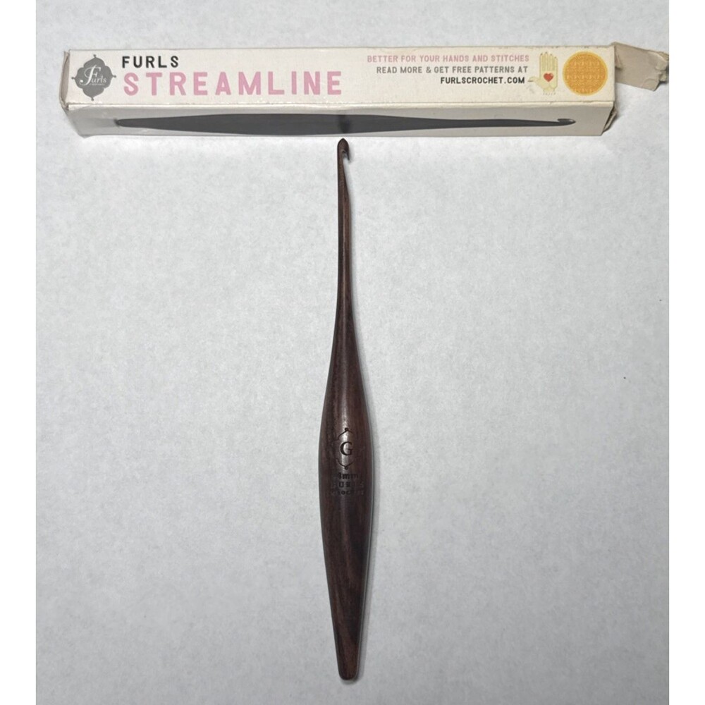 Furls Streamline Size G 4mm Ergonomic Wooden Crochet Hook w/ Box